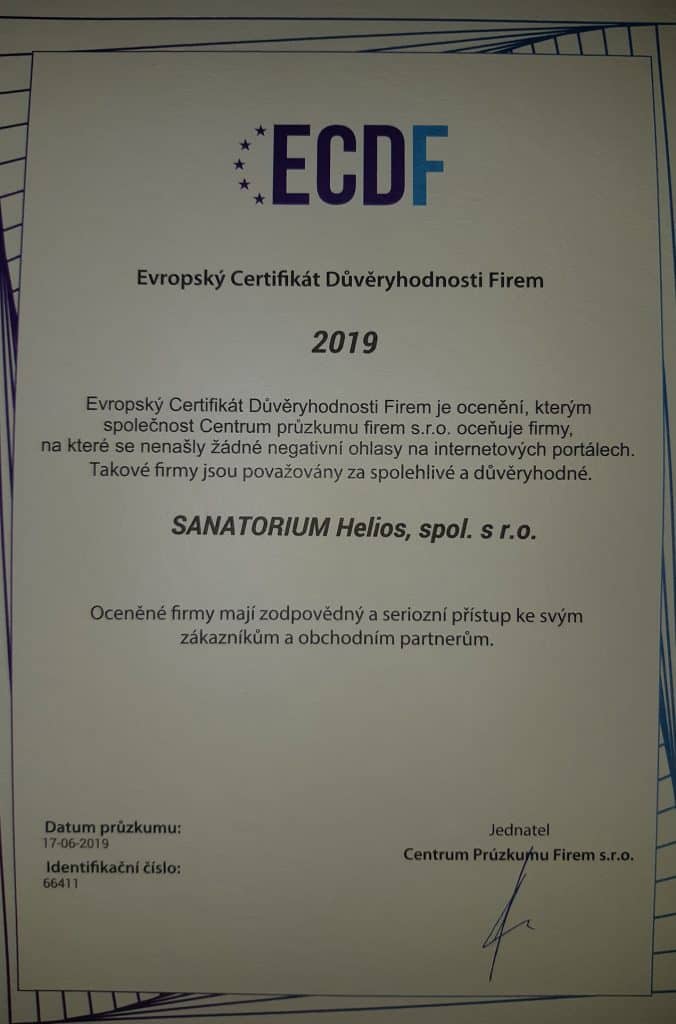 certifikát důvěryhodnosti firem 2019