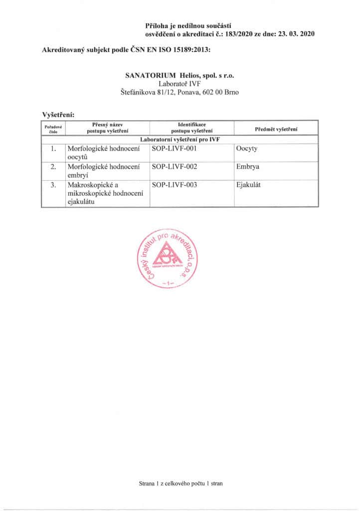 Certifikace a akreditace 3 - Sanatorium Helios CZ
